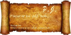 Pacurariu Jákob névjegykártya
